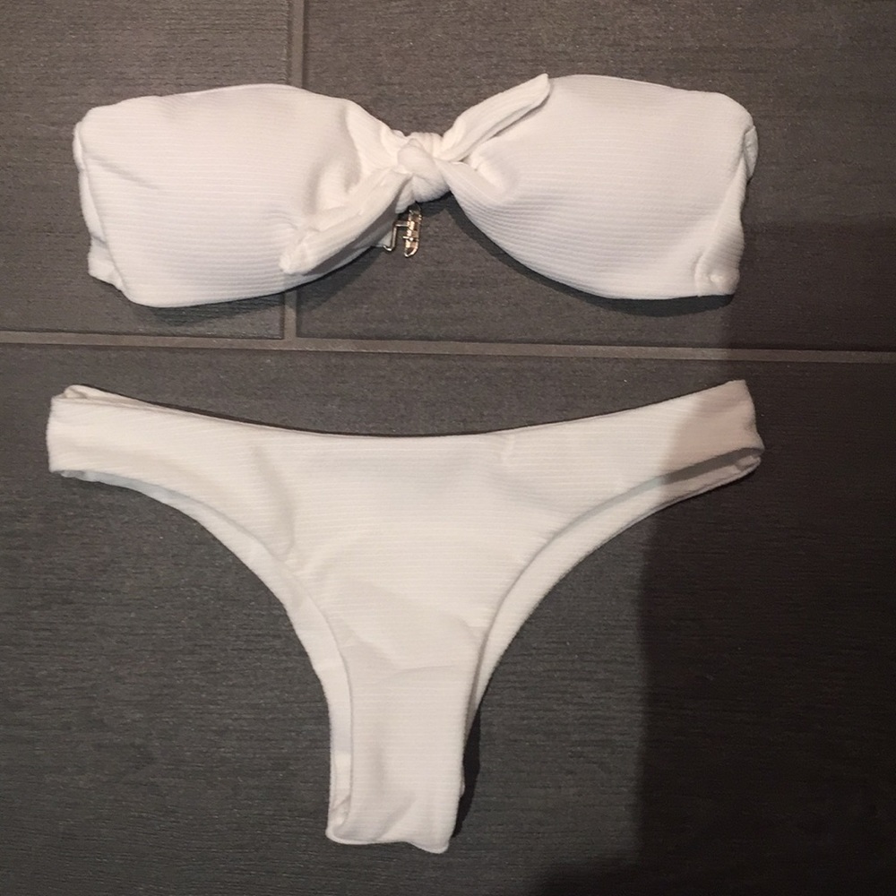 NWT white bandeau bikini